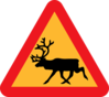 Warning Reindeer Road Sign Clip Art